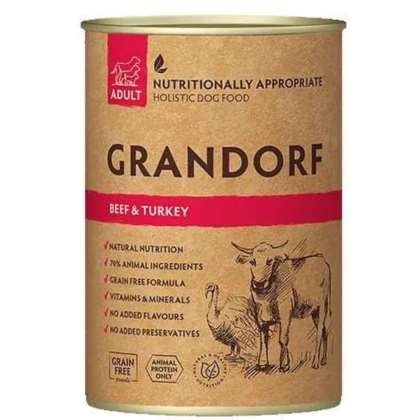 Grandorf Mokra karma Dog Beef & Turkey 400g Grandorf Mokra karma Dog Beef & Turkey 400g