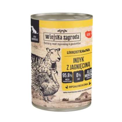 Wiejska Zagroda mokra pies Indyk z jagnięciną 400g Wiejska Zagroda mokra pies Indyk z jagnięciną 400g