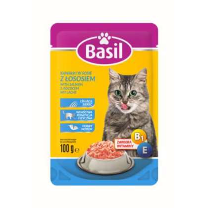 Basil Kot Saszetka z łososiem 100 gram Basil Kot Saszetka z łososiem 100 gram