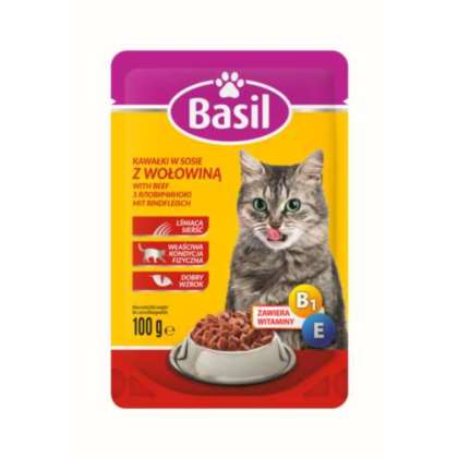 Basil Kot Saszetka z wołowiną 100 gram Basil Kot Saszetka z wołowiną 100 gram