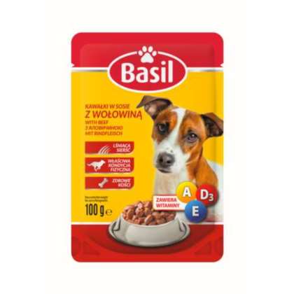 Basil Pies Saszetka z wołowiną 100 gram Basil Pies Saszetka z wołowiną 100 gram