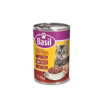 KARMA BASIL DLA KOTA Z WOŁOWINĄ 415G PUSZKA KARMA BASIL DLA KOTA Z WOŁOWINĄ 415G PUSZKA