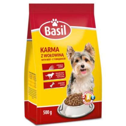 Karma sucha dla psa Basil z wołowiną 500 gram Karma sucha dla psa Basil z wołowiną 500 gram