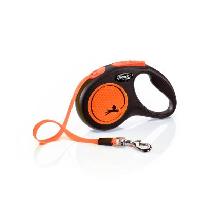Smycz aut. Flexi Neon taśma S-5m do 15kg pomarańcz Smycz aut. Flexi Neon taśma S-5m do 15kg pomarańcz