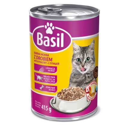 KARMA BASIL DLA KOTA Z DROBIEM 415G PUSZKA KARMA BASIL DLA KOTA Z DROBIEM 415G PUSZKA