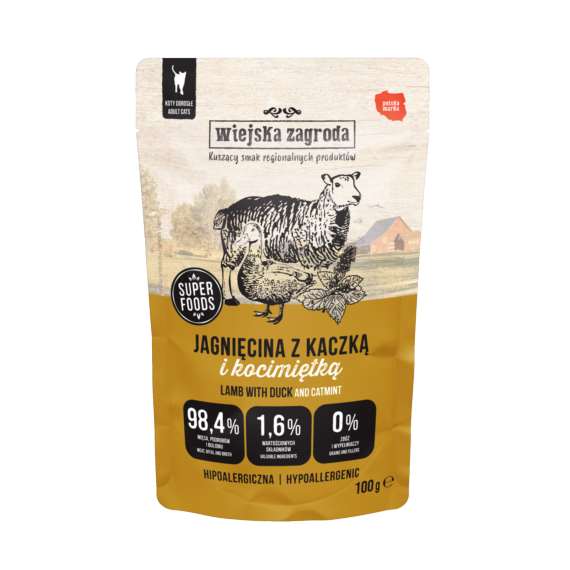 Wiejska Zagroda Jagnięcina,kaczka, kocimiętka 100g