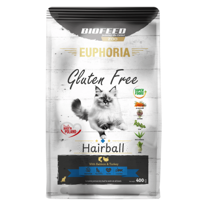 EUPHORIA Gluten Free Cat HAIRBALL Indyk&Łosoś 400g EUPHORIA Gluten Free Cat HAIRBALL Indyk&Łosoś 400g