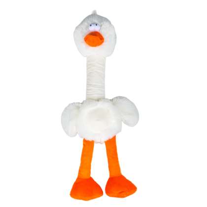 Pluszowa zabawka dla psa biała gęś 55cm z piszczał Pluszowa zabawka dla psa biała gęś 55cm z piszczał