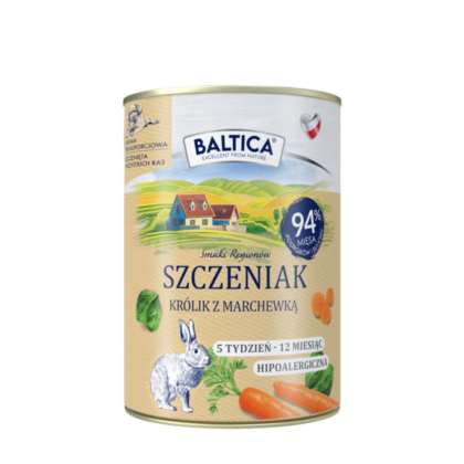 BALTICA SR mokra Szczeniak Królik z marchewką 400g