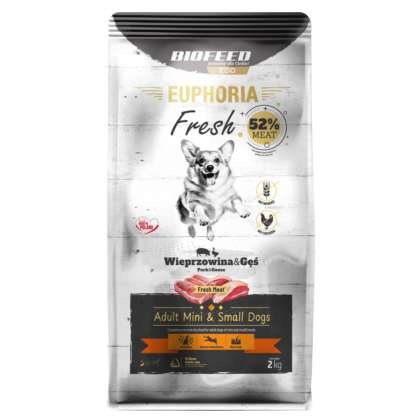 EUPHORIA Fresh z wieprzowiną i gęsią XS/S 2 kg