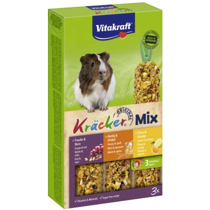 Vitakraft KRACKER 3szt d/świnki orzech/miód/cytrus