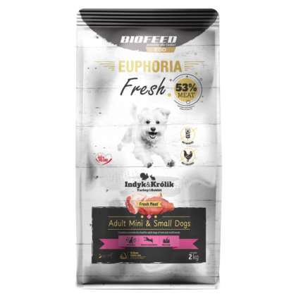 EUPHORIA Fresh z indykiem i królikiem XS/S 2 kg