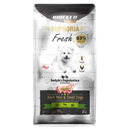 EUPHORIA Fresh z indykiem i jagnięciną XS/S 2 kg