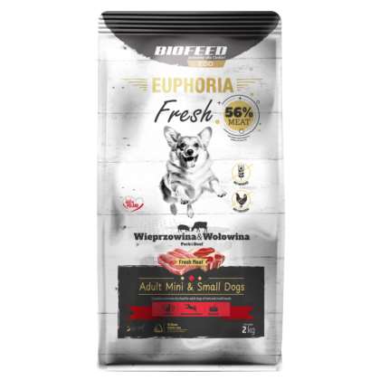EUPHORIA Fresh z wieprzowiną i wołowiną  XS/S 2 kg