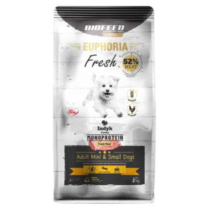 EUPHORIA Fresh Turkey Monoprotein XS/S 2 kg