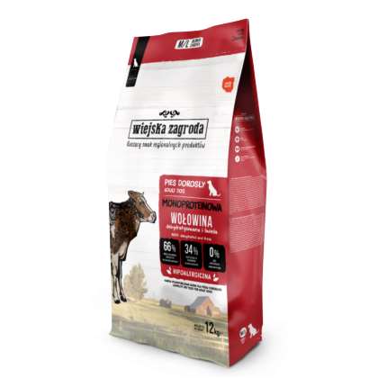 Monoproteinowa Wiejska Zagroda Wołowina M/L 12 kg