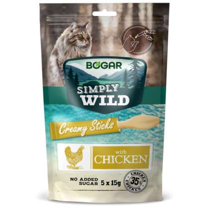 Bogar Simply Wild Cat Creamy Stick KURCZAK 5x15g