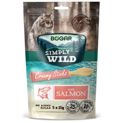 Bogar Simply Wild Cat Creamy Stick ŁOSOŚ 5x15g