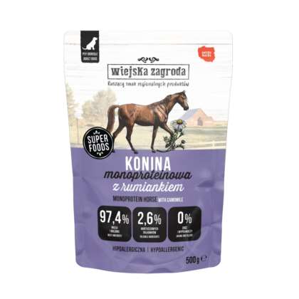 Wiejska Zagroda dla psa Monoproteinowa Konina 500g