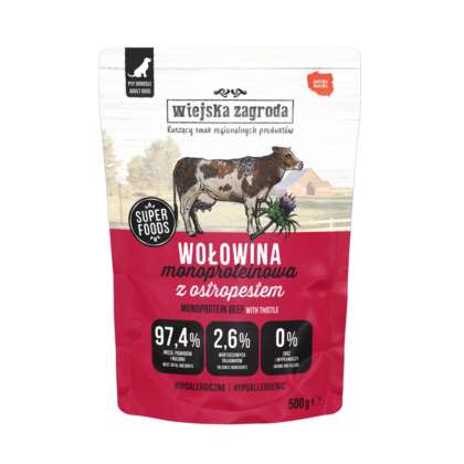 Wiejska Zagroda dla psa Monoproteinowa Wołowi 500g