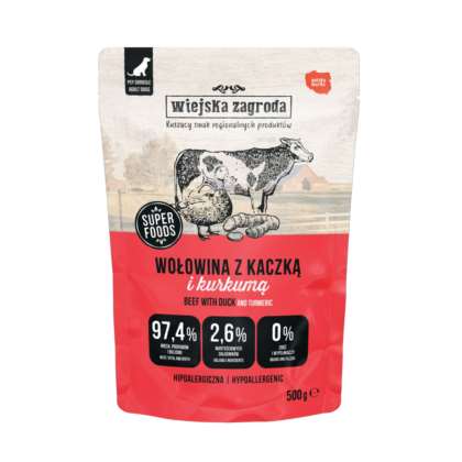Wiejska Zagroda dla psa Wolowina z kaczką 500g