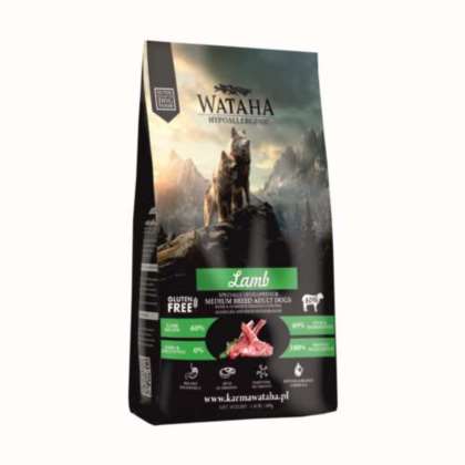 WATAHA Hypoallergenic Jagnięcina 60% śred/duże 6kg
