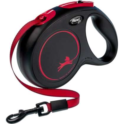 Smycz Flexi Classic M-5m taśma do 25kg Balck Fire