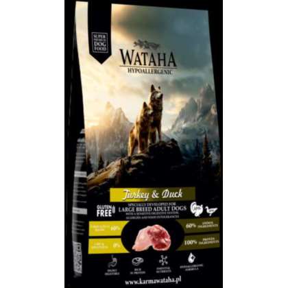 WATAHA Hypoallergenic Indyk z kaczka 60% duże 6 kg