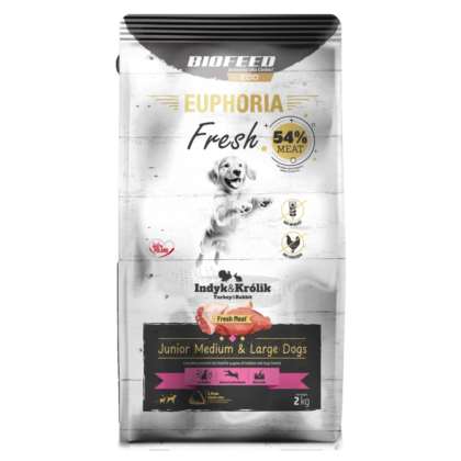 EUPHORIA Fresh JUNIOR indyk/królik M/L 2 kg