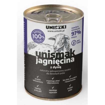 Mokra karma dla psów Unismak jagnięcina,dynia 410g