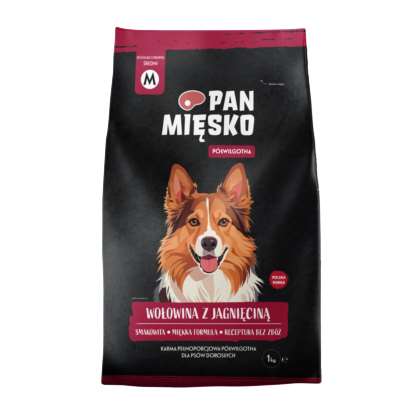 Karma półwilgotna dla psa  Wołowina,jagnięcina 1kg