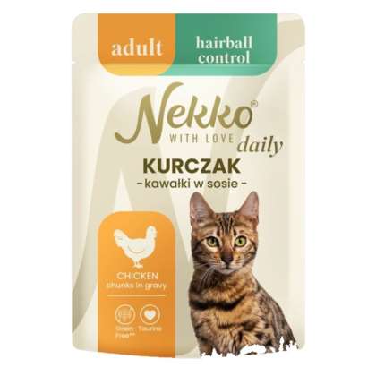 NEKKO DAILY HAIRBALL kurczak w sosie saszetka 85g